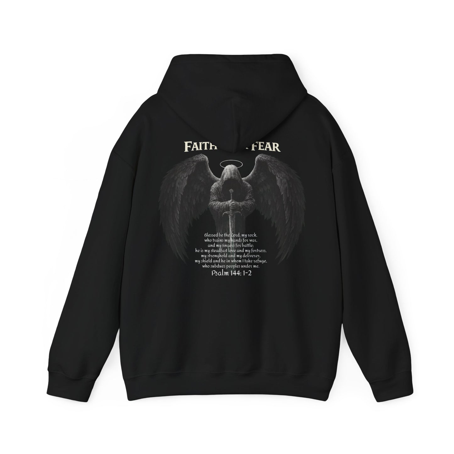 Warrior of God Hoodie — Psalms 144:1-2 Inspirational Christian Sweatshirt