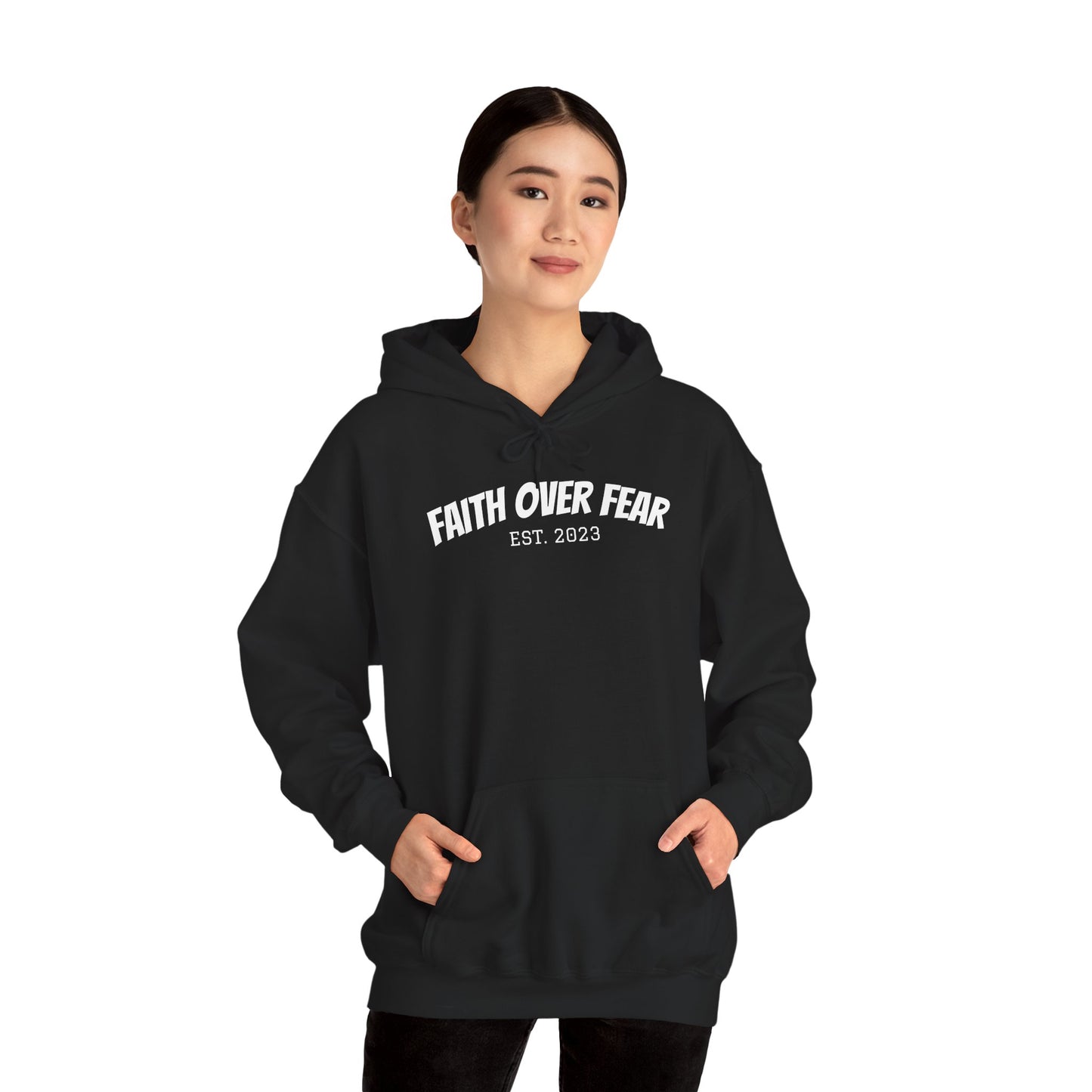 Faith Over Fear Hoodie — Christian Armor Graphic Hooded Sweatshirt