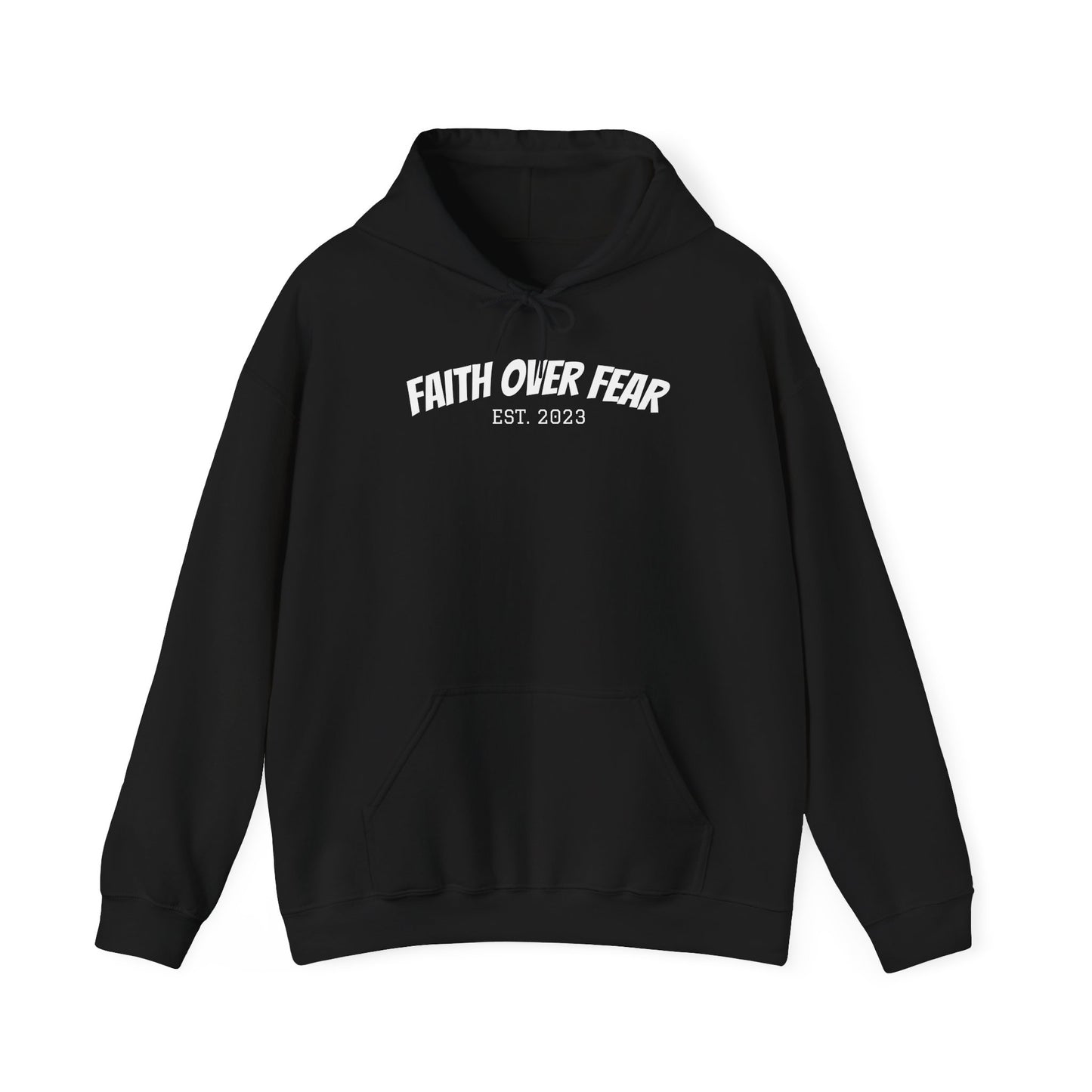 Faith Over Fear Hoodie — Christian Lion Inspirational Pullover (Est. 2023)