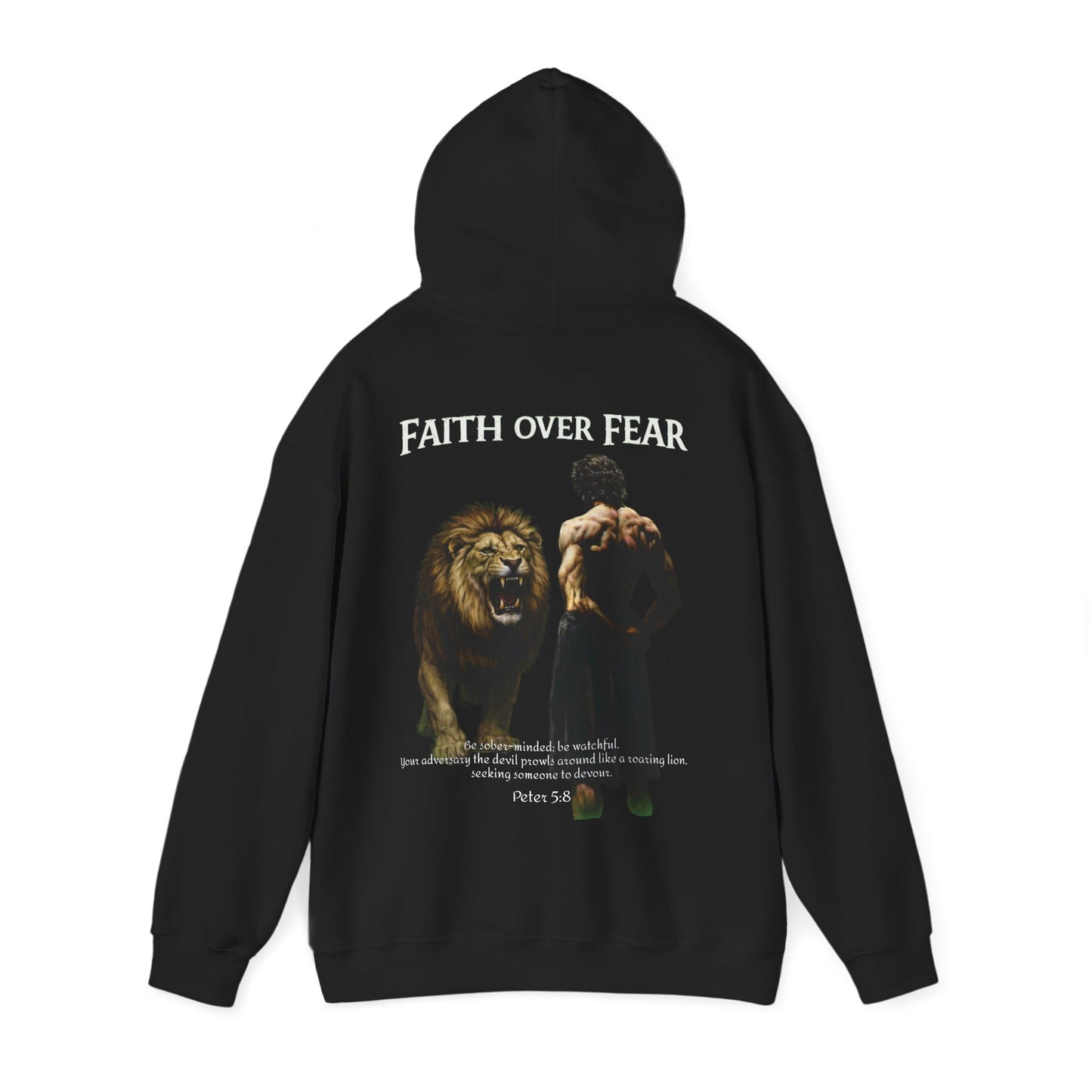 Faith Over Fear Hoodie — Christian Lion Inspirational Pullover (Est. 2023)