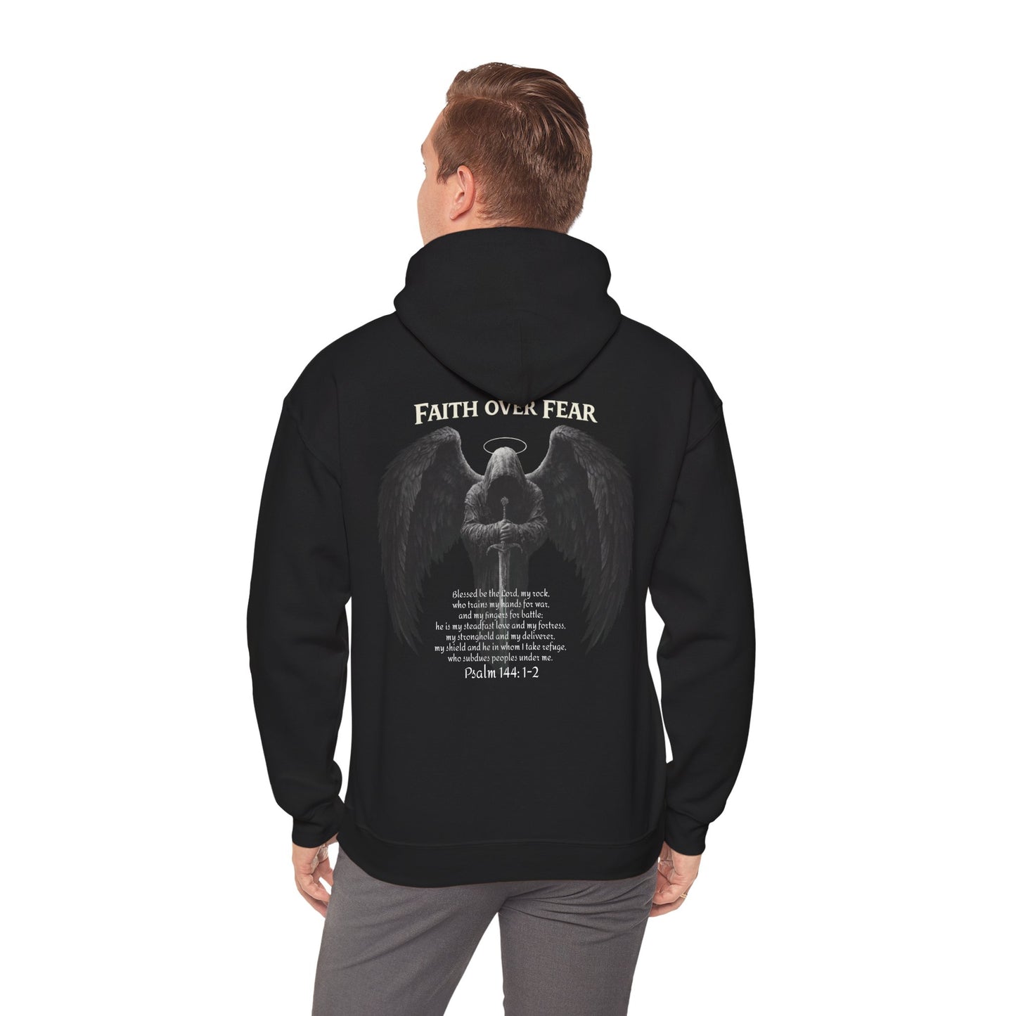 Warrior of God Hoodie — Psalms 144:1-2 Inspirational Christian Sweatshirt