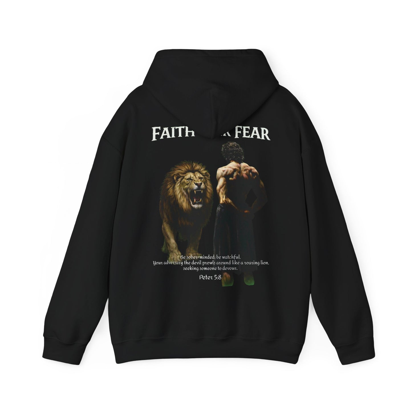 Faith Over Fear Hoodie — Christian Lion Inspirational Pullover (Est. 2023)